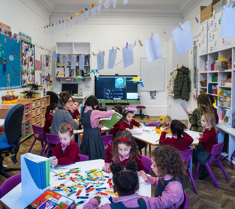 Students using the reception classroom